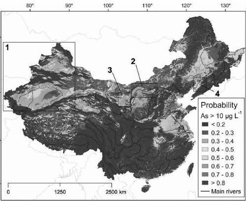 中国地下水砷污染风险地图